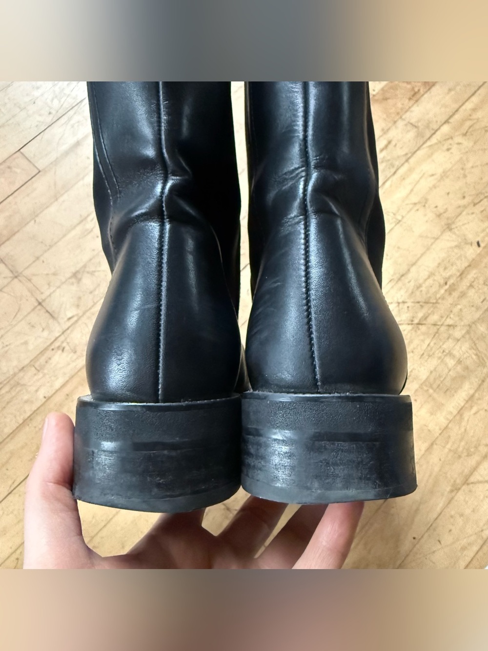 MAGUIRE Black Leather Pull On Chelsea Boots Square Toe Low Heel 38 - Picture 8 of 11